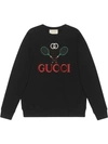 Gucci White Tennis Logo Sweatshirt In Black