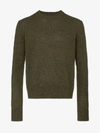 Prada Green Crew Neck Wool Sweater In 105 - Green