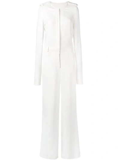 Stella Mccartney Tailored Long-sleeved Jumpsuit In White