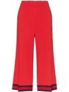 GUCCI GUCCI STRIPE-TRIMMED CULOTTES - 红色