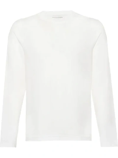 Prada Long-sleeved Jersey T-shirt In Multi-colored