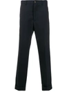 Marni Contrast Panelled Cropped Trousers In Blue