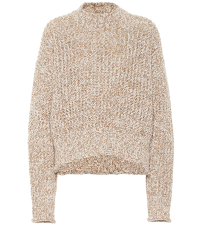Jil Sander Cropped Wool-blend Sweater In Beige