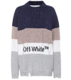 OFF-WHITE WOOL AND COTTON-BLEND SWEATER,P00399504
