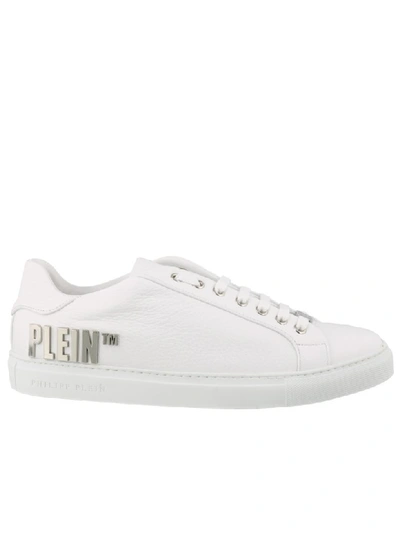 Philipp Plein Low Top Leather Sneakers In White