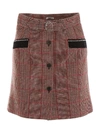 MIU MIU TARTAN MINI SKIRT WITH CRYSTALS,10999434