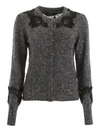 DOLCE & GABBANA CARDIGAN WITH LACE INSERTS,10999397