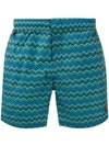 Missoni Short-length Printed Swim Shorts In Blue