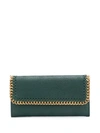 Stella Mccartney Falabella Foldover Wallet - Green In Green