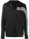 Y-3 THREE STRIPE HOODED TRACK TOP