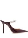 Jimmy Choo Bing 100 Patent Pump In Red