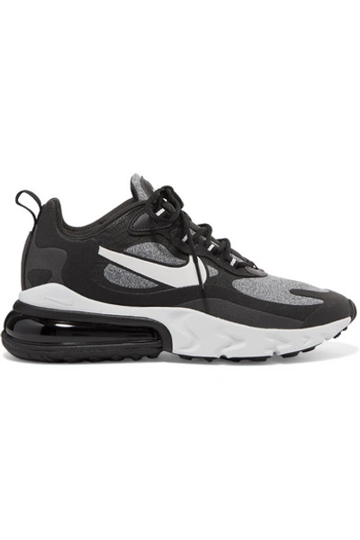 Nike Air Max 270 React Neoprene And Faux Leather Trainers In Black/ Vast Grey/ Off Noir