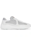 Prada Mesh Stitching Leisure Sports Shoes In White