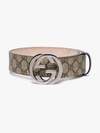 Gucci 4cm Gg Supreme Logo Coated Canvas Belt In Neutrals
