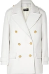BALMAIN BUTTON-EMBELLISHED DOUBLE-BREASTED WOOL COAT