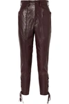 ISABEL MARANT CADIX LACE-UP TAPERED LEATHER PANTS
