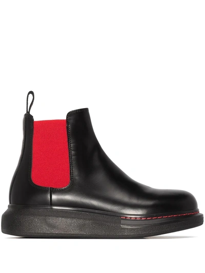 Alexander Mcqueen Chelsea-boots Mit Gummisohle In Black