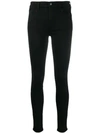 J Brand Ruby Cropped High-rise Slim-leg Jeans In Black