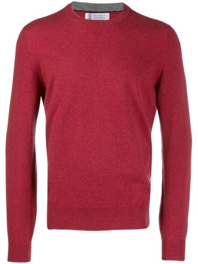 Brunello Cucinelli Long-sleeve Fitted Sweater - 红色 In Red