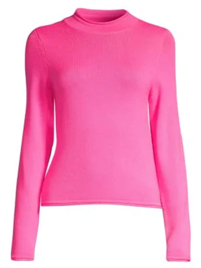Opening Ceremony Long-sleeve Fluorescent Knit Wool Sweater In Fluorescent Pink