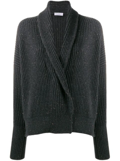 Brunello Cucinelli Ribbed Cardigan - 灰色 In Grey