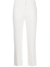 Alexander Mcqueen Leaf Crepe Cigarette Trousers In White