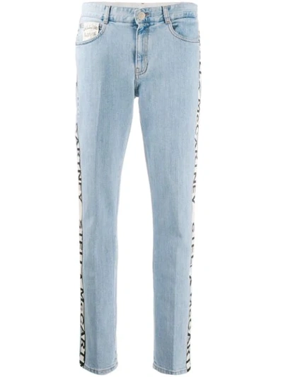 Stella Mccartney Logo Stripe Slim Jeans In Blue