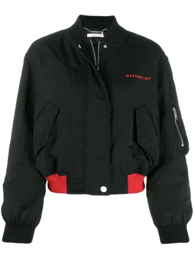 Givenchy Zipped Bomber Jacket In Black