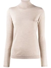 Brunello Cucinelli Roll Neck Sweatshirt In Neutrals