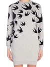 Mcq By Alexander Mcqueen Mcq Alexander Mcqueen Swallow Print Sweatshirt Dress In Grey