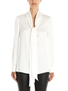Alexander Mcqueen Silk Ruffled-front V-neck Blouse In White