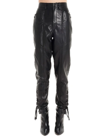 Isabel Marant Cadix Leather Straight-leg Pants In Black
