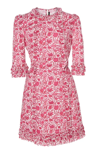 The Vampire's Wife The Mini Cate Ruffled Floral-print Cotton-poplin Dress