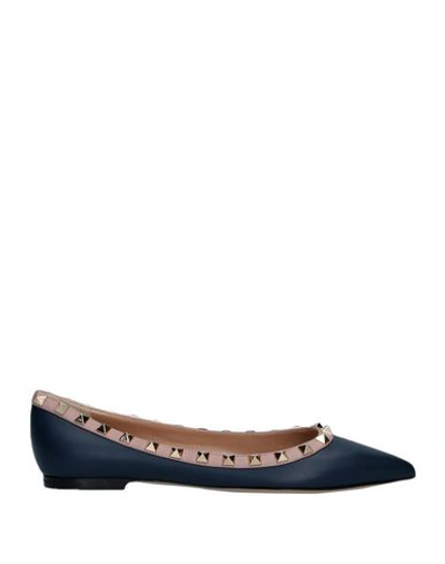 Valentino Garavani Ballet Flats In Dark Blue