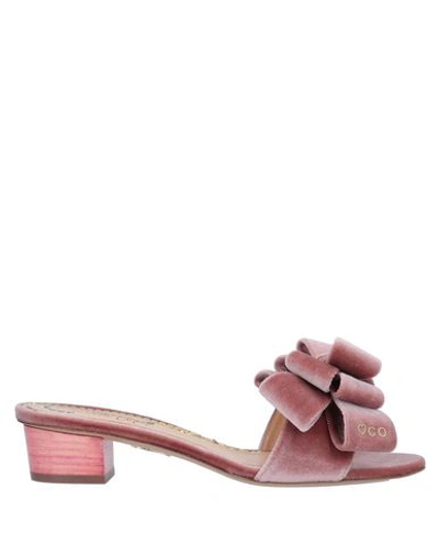 Charlotte Olympia Sandals In Pastel Pink