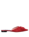 Rochas Mules In Brick Red