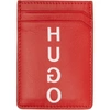 HUGO HUGO RED MONEY CLIP CARD HOLDER