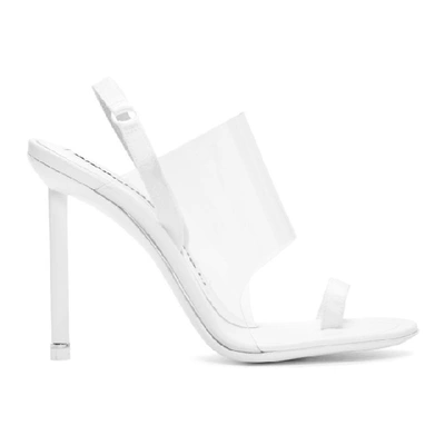 Alexander Wang Kaia Grosgrain-trimmed Suede And Pvc Slingback Sandals In White