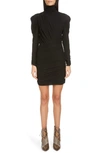 ISABEL MARANT LONG SLEEVE RUCHED JERSEY BODY-CON MINIDRESS,RO1496-19A027I