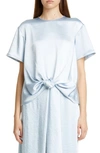 Rejina Pyo Amber Satin Blouse In Satin Blue