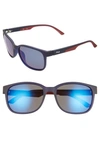 Fila 57mm Polarized Square Sunglasses In Blue/ Blue Mirror