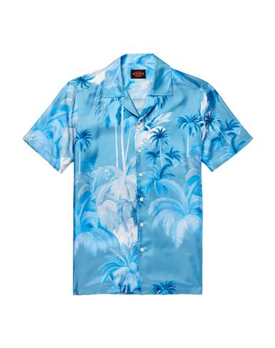 Tod's Patterned Shirt In Sky Blue