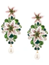 DOLCE & GABBANA EMBELLISHED LILY EARRINGS