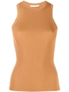 ZIMMERMANN ZIMMERMANN RIBBED RACER-BACK KNITTED TOP - BROWN