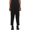 Y-3 Y-3 BLACK WOOL AND SATEEN CROPPED TROUSERS