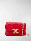 Ferragamo Gancini Quilted Shoulder Bag In Red