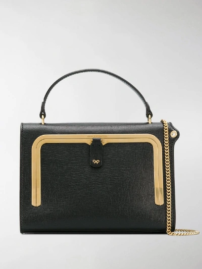 Anya Hindmarch Small Postbox Bag In Black Grained Leather