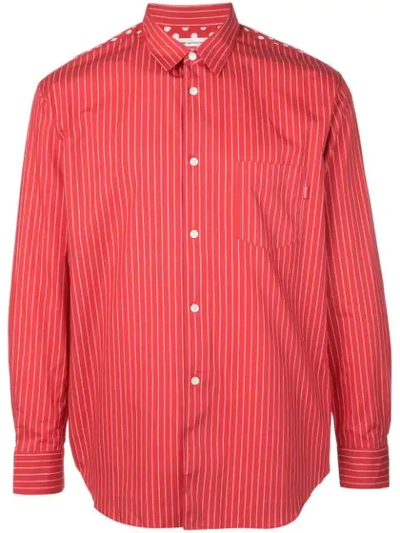 Supreme X Cdg Striped Shirt In Red