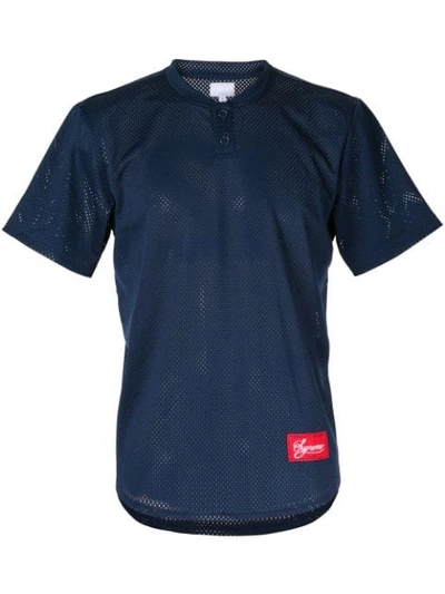 Supreme Baseball Henley Top In Blue