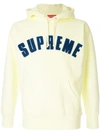 Supreme Chenille Arc Logo Hoodie In Yellow